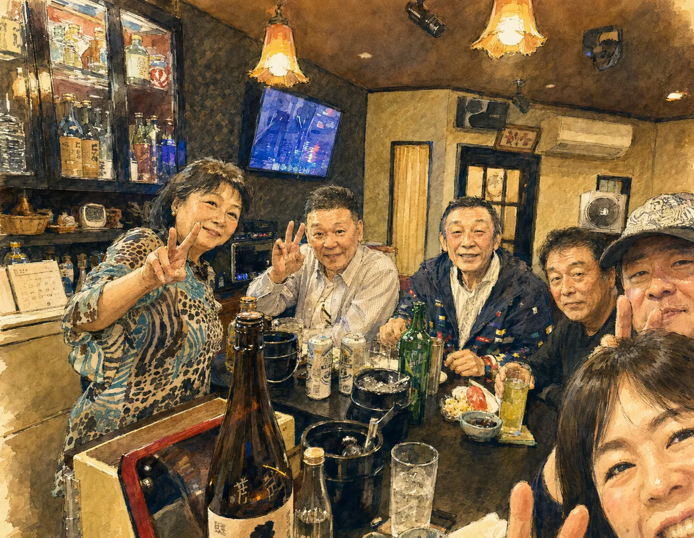 店内で集う笑顔のお客様