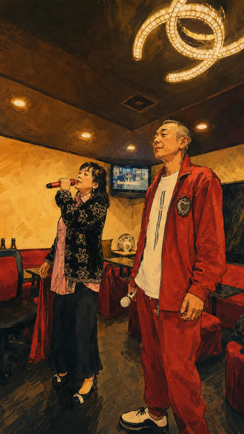 Sepiaでカラオケを楽しむ二人